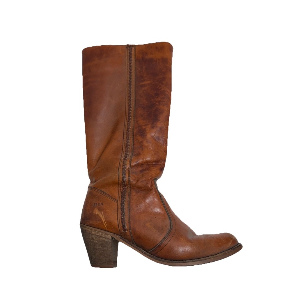 Dexter USA 10M Women's Leather Braided Accent Pull on Vintage Campus Boots